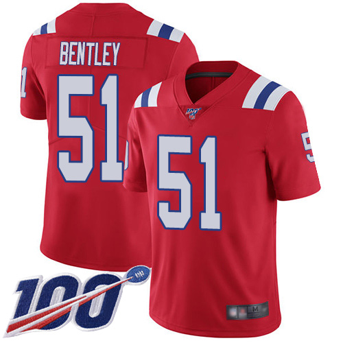 New England Patriots Football #51 100th Limited Red Men Ja Whaun Bentley Alternate NFL Jersey->new england patriots->NFL Jersey